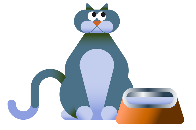 Immagine di ciotole e gatti